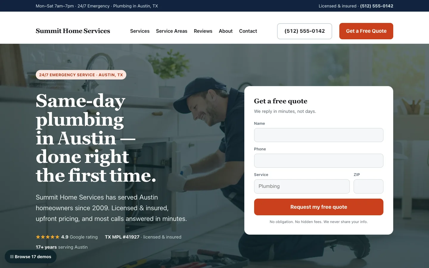 Beacon theme homepage preview