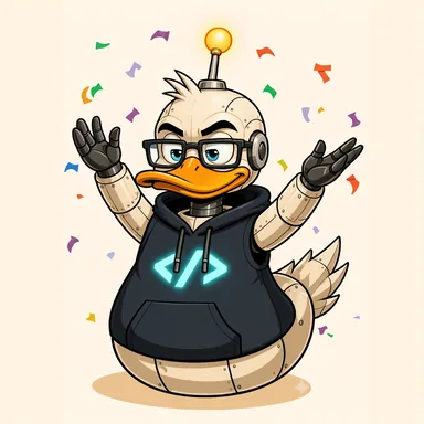 Robot Duck, celebrating